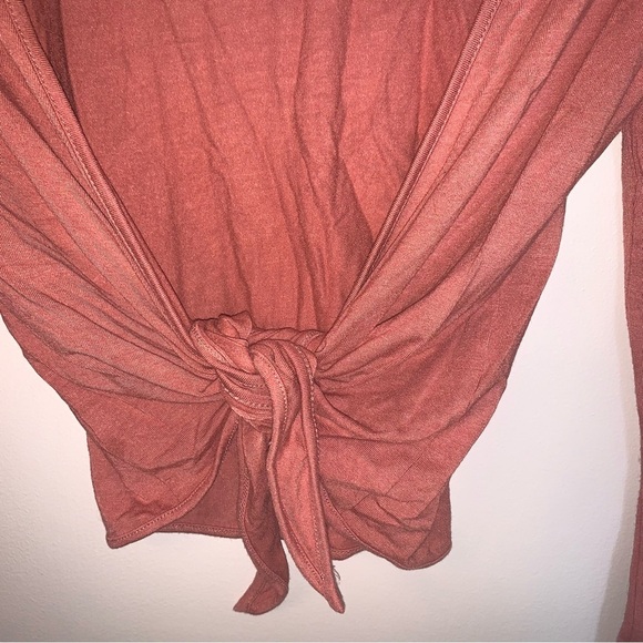 Aritzia Wilfred Free Taja T-shirt Canyon Rose Open Back Tie Up XS - Picture 5 of 8